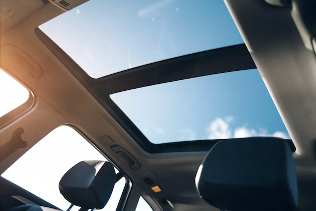 Panoramic sunroof glass view from inside vehicle in Roseville CA